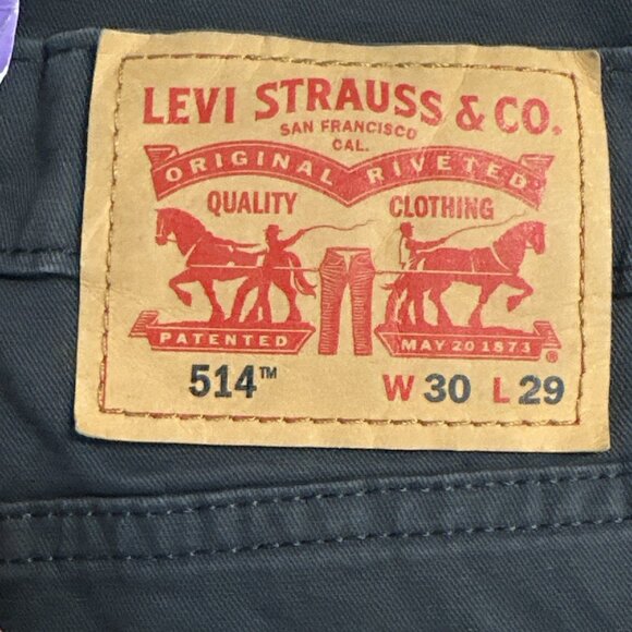 Levi’s 514 Straight Fit Jeans Men’s 30x29 Dark Grey Stretch Mid Rise - Picture 5 of 5